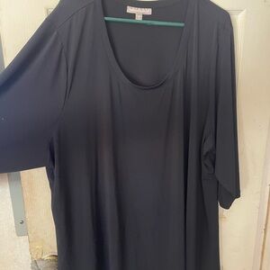 Woman Within Classic Black Short Sleeve Top